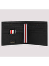 Pebble Grain Leather Debossed 4 Bar Billfold Half Wallet Black - THOM BROWNE - BALAAN 4