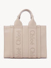 Woody Small Leather Tote Bag Cement Pink - CHLOE - BALAAN 4