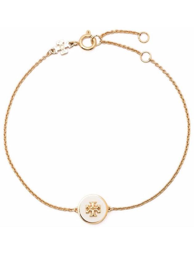 Kira Enamel Chain Bracelet Gold White - TORY BURCH - BALAAN 1