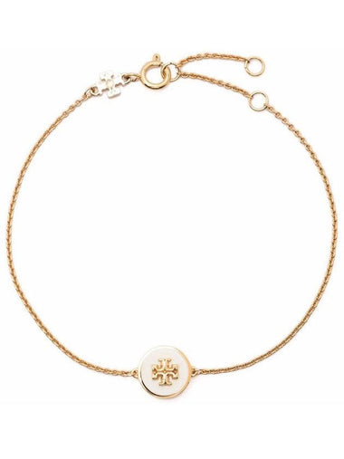 Kira Enamel Chain Bracelet Gold White - TORY BURCH - BALAAN 1