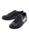 Men's Leather Low Top Sneakers Black - LANVIN - BALAAN 2