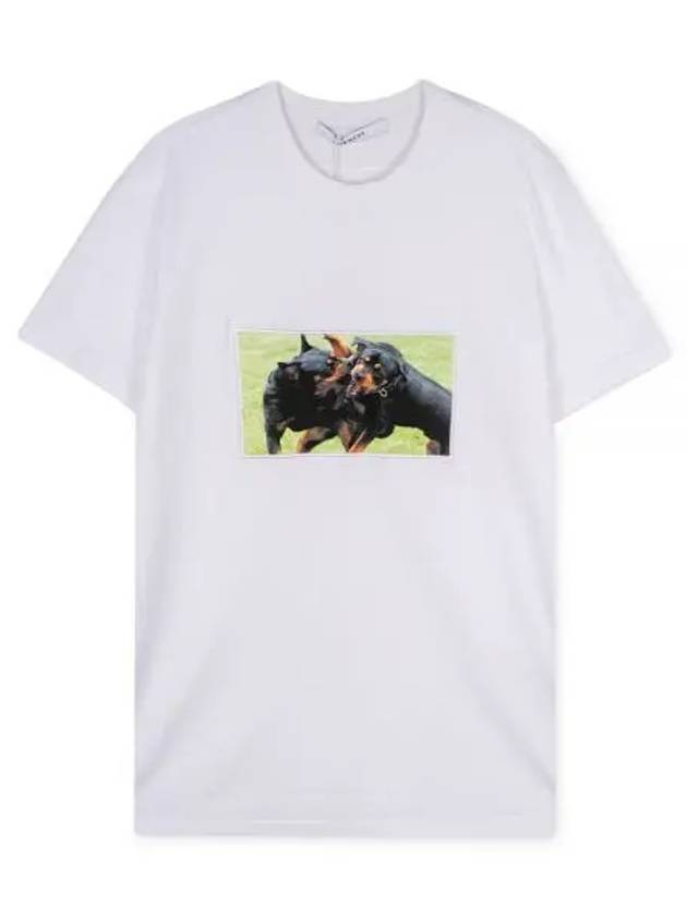 Men s Rottweiler print white short sleeve t shirt 7337 651 100 1157345 - GIVENCHY - BALAAN 1