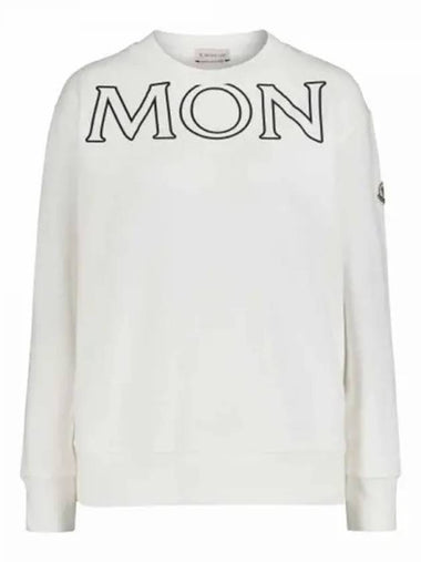 Arm logo patch lettering crew neck sweatshirt white women s 233522 - MONCLER - BALAAN 1