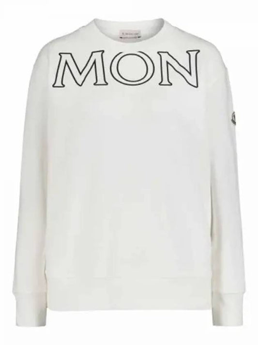 Arm logo patch lettering crew neck sweatshirt white women s 233522 - MONCLER - BALAAN 1