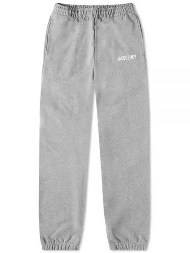 Le Jogging Logo Print Cotton Track Pants Grey - JACQUEMUS - BALAAN 2