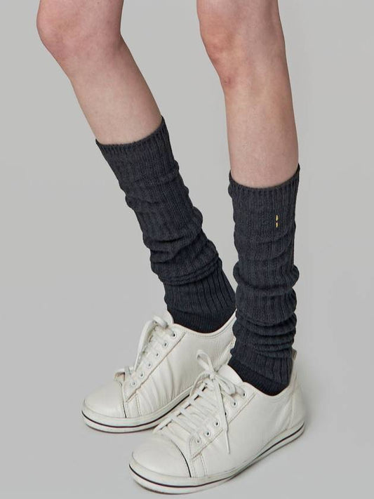 Double Rib Knee Socks Charcoal - ATHPLATFORM - BALAAN 1