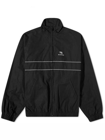 B Logo Zip-Up Jacket Black - BALENCIAGA - BALAAN 1