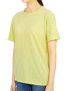 Women's Perfect Organic Slub Cotton Short Sleeves T-shirt Lime - THEORY - BALAAN 3