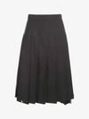 Super 120S Twill Below Knee Pleated Skirt Navy - THOM BROWNE - BALAAN 3