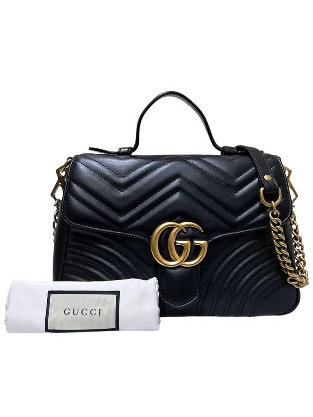 Women s 498110 GG Marmont Black Top Handle Small Tote Bag Strap - GUCCI - BALAAN 10