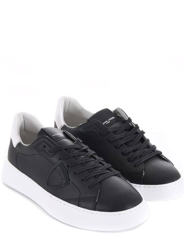 Men's Temple Tennis White Tab Low Top Sneakers Black - PHILIPPE MODEL - BALAAN 5