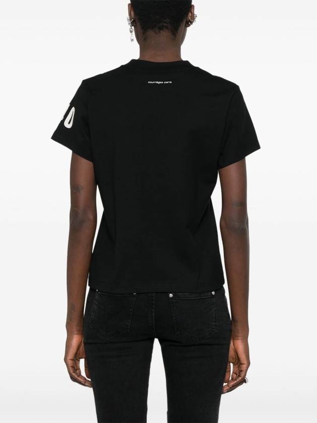 AC Straight Printed Short Sleeve T-Shirt Black - COURREGES - BALAAN 6