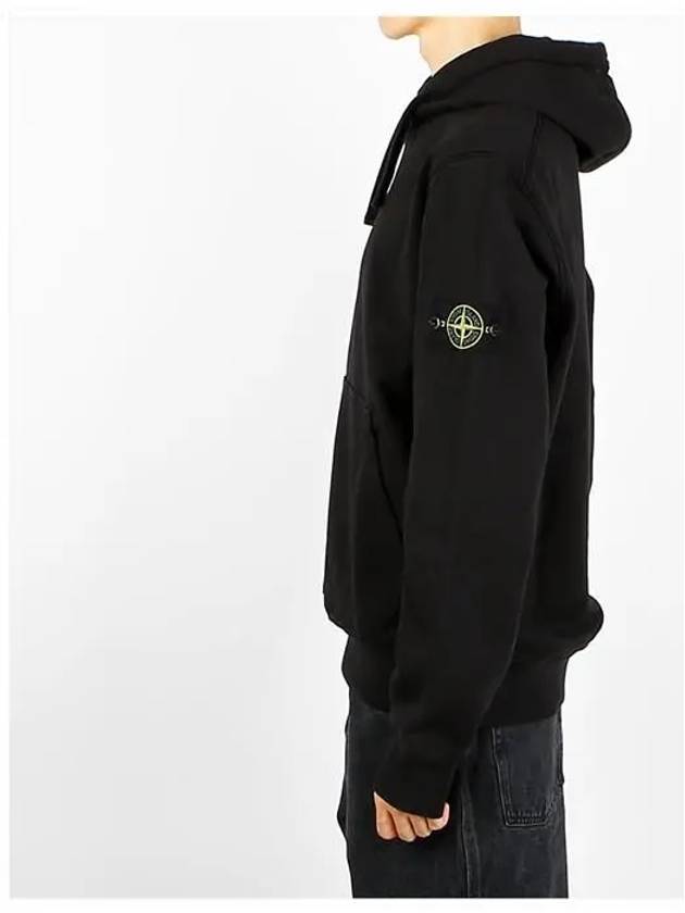 Cotton Fleece Garment Dyed Hoodie Black - STONE ISLAND - BALAAN 4