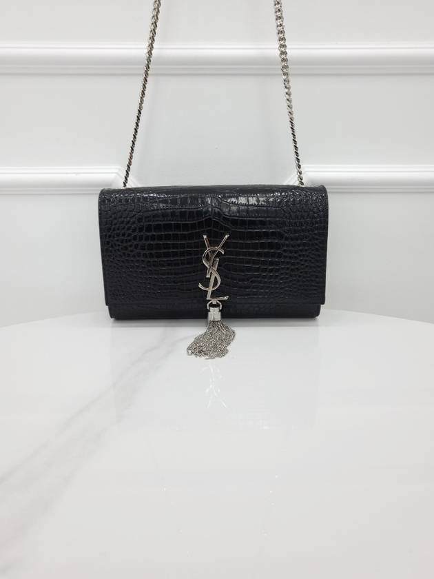 Crocodile Kate Medium Chain Tassel Bag - SAINT LAURENT - BALAAN 1