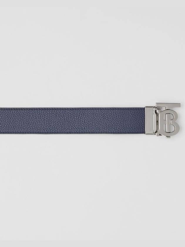 Reversible Monogram Leather Belt Navy - BURBERRY - BALAAN 8