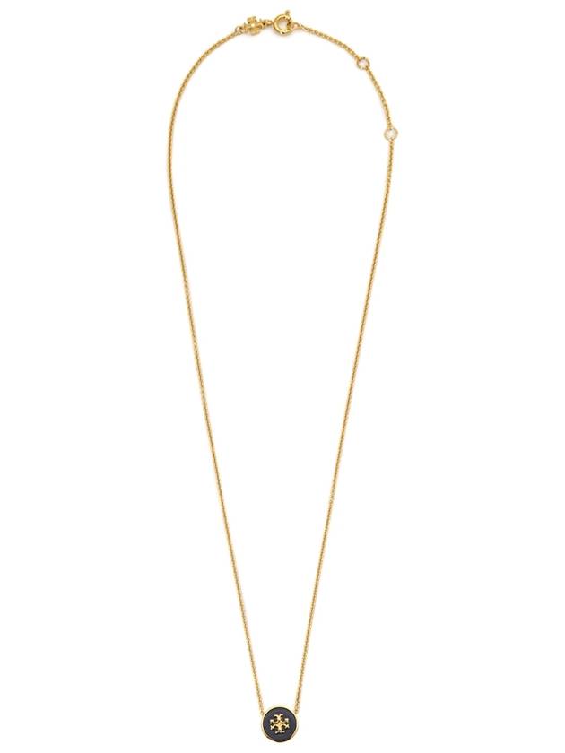 Kira Enamel Pendant Necklace Tory Gold Black - TORY BURCH - BALAAN 4