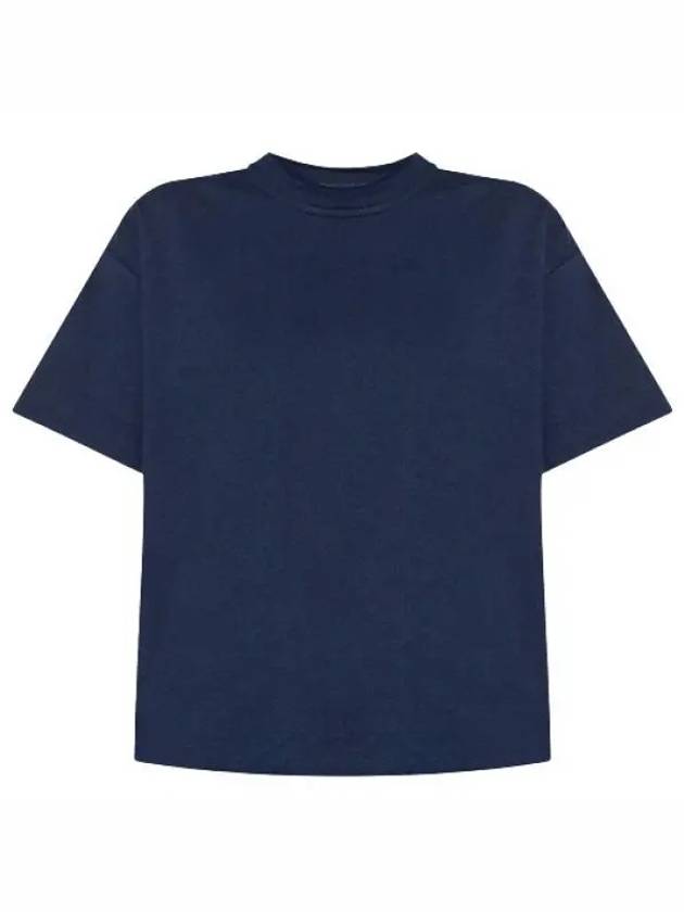 Double Layered Cotton Jersey Short Sleeve T-Shirt Blue - BOTTEGA VENETA - BALAAN 2