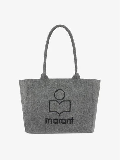 Yenky Zipper Logo Washed Cotton Tote Bag Grey - ISABEL MARANT - BALAAN 2