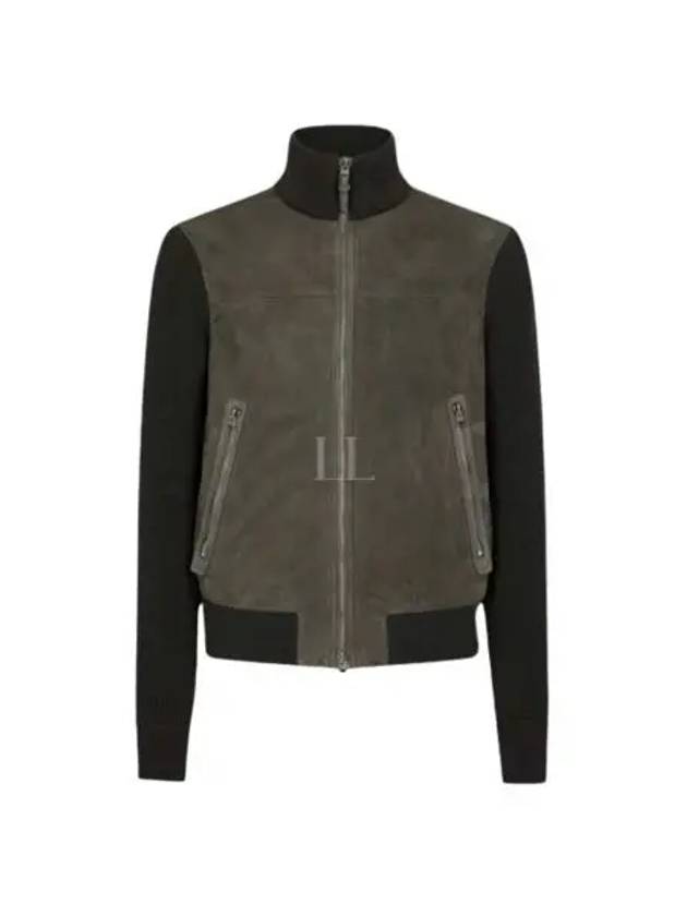 Front Zip Suede Jacket Green - TOM FORD - BALAAN 2