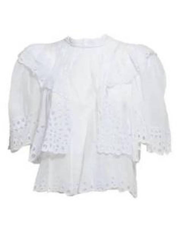 Katia Ruffled Broderie Anglaise Cotton Blouse White - ISABEL MARANT - BALAAN 2