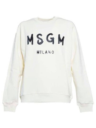 Milano Brushed Logo Sweatshirt Cream - MSGM - BALAAN 2