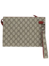 GG Supreme Canvas Clutch Bag Red Beige - GUCCI - BALAAN 3