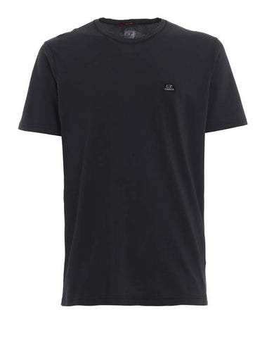 Tacting Pique Logo Crew Neck Short Sleeve T-Shirt Black - CP COMPANY - BALAAN 1