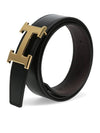 H Gold Buckle Reversible 32mm Leather Belt Black - HERMES - BALAAN 6