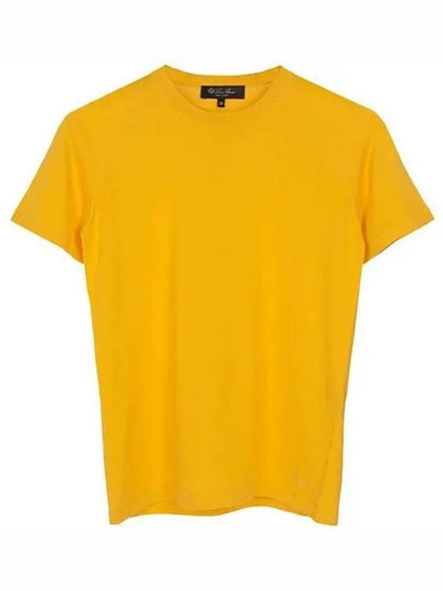 Angera Crewneck Cotton Short Sleeve T-Shirt Yellow - LORO PIANA - BALAAN 2