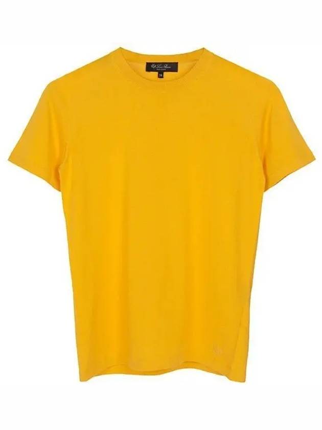 Angera Crewneck Cotton Short Sleeve T-Shirt Yellow - LORO PIANA - BALAAN 2