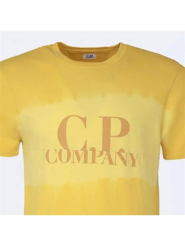 Vintage Washing Logo Cotton Short Sleeve T-Shirt Yellow - CP COMPANY - BALAAN 4