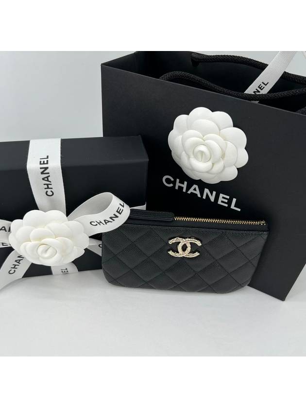 Season mini caviar pouch bag black gold - CHANEL - BALAAN 7