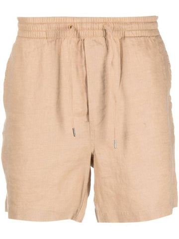 Embroidered Pony Logo Prepster Linen Shorts Brown - POLO RALPH LAUREN - BALAAN 1