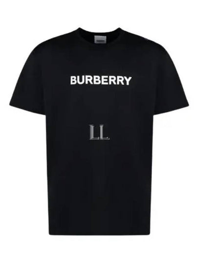 Logo Print Cotton Short Sleeve T-Shirt Black - BURBERRY - BALAAN 2