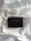 Classic Card Holder Grained Calfskin Silver Black - CHANEL - BALAAN 11