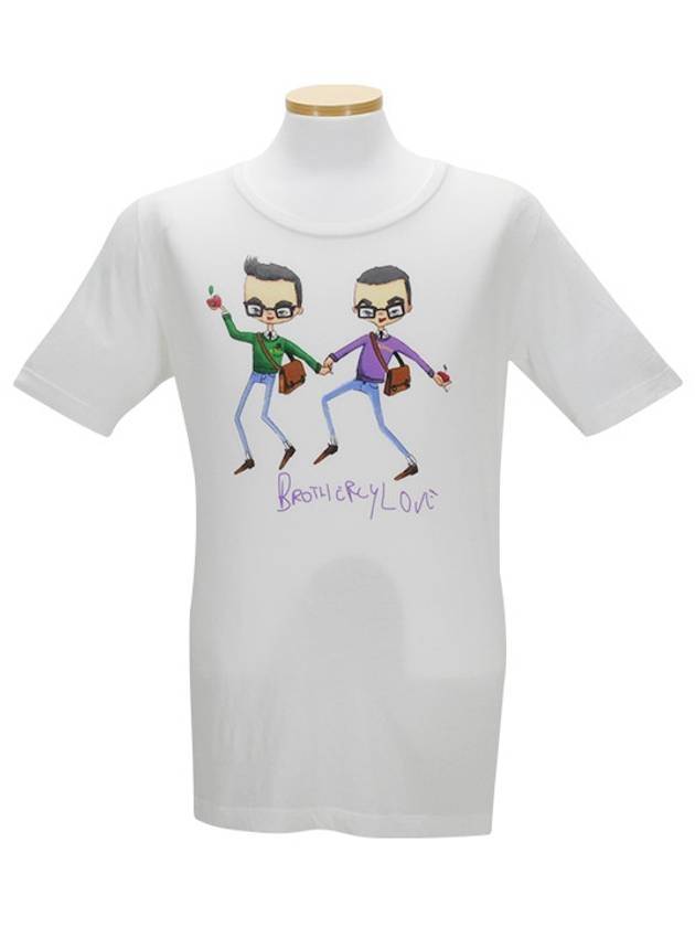 Manica Corta Print Short Sleeve T-Shirt White - DSQUARED2 - BALAAN 1