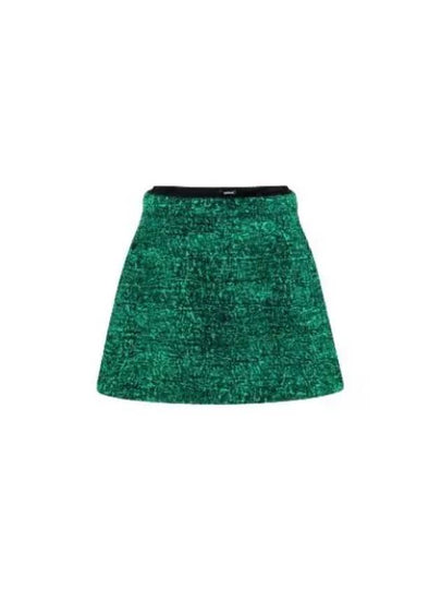 Women's Print Cotton A-Line Skirt Green - MONCLER - BALAAN 2