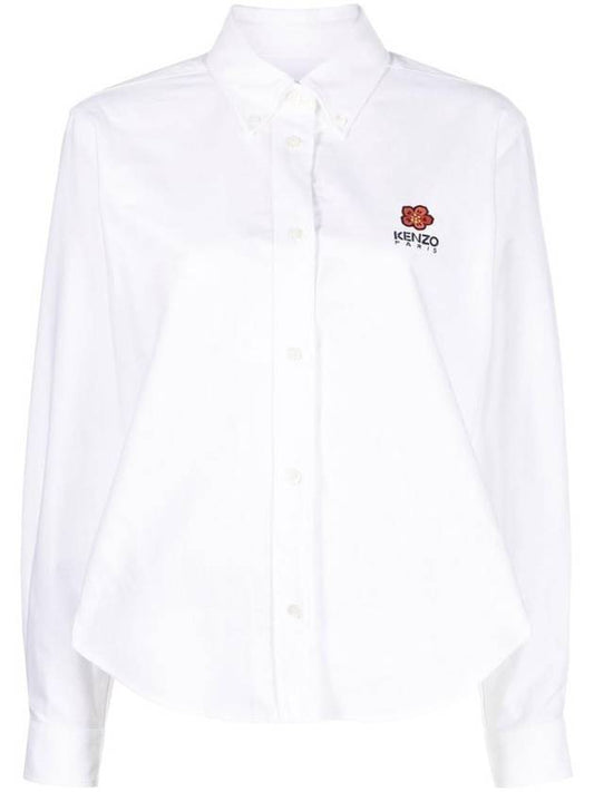 Women's Balk Flower Crest Slim Long Sleeve Shirt White - KENZO - BALAAN 1