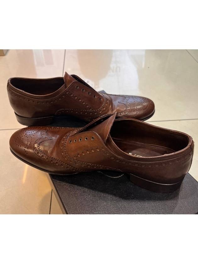 Vintage Leather Brogues Brown - PRADA - BALAAN 3