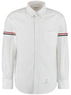 Oxford Armband Stripe Cotton Long Sleeve Shirt White - THOM BROWNE - BALAAN 1