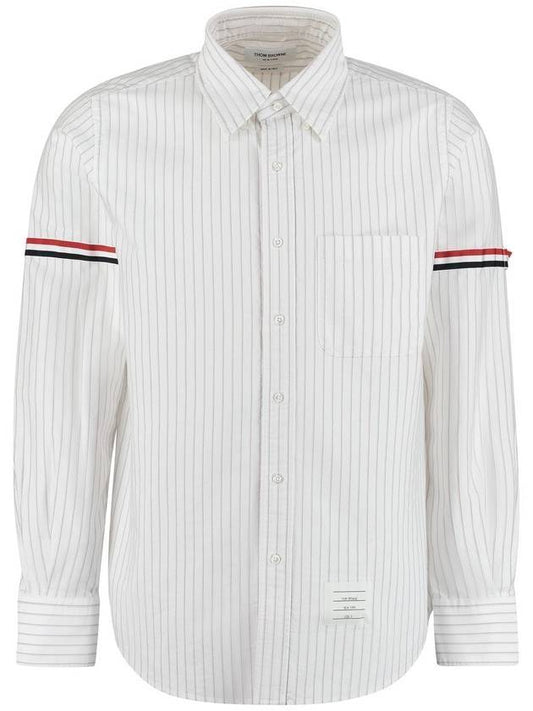 Armband Striped Oxford Long Sleeve Shirt - THOM BROWNE - BALAAN 1