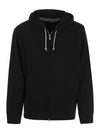 Tech Cotton Zip-Up Hoodie Black - BRUNELLO CUCINELLI - BALAAN 2