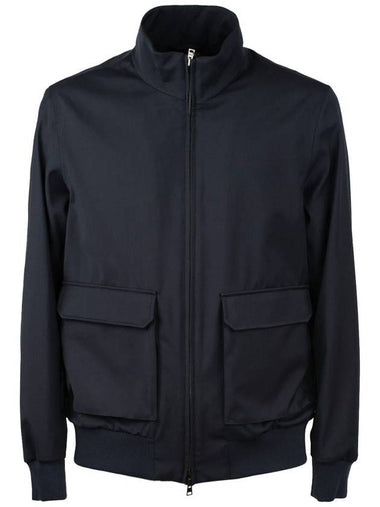 Herno Layers Wool Storm Blue Bomber Jacket - HERNO - BALAAN 1