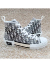 B23 Oblique Canvas High Top Sneakers White Black - DIOR - BALAAN 2