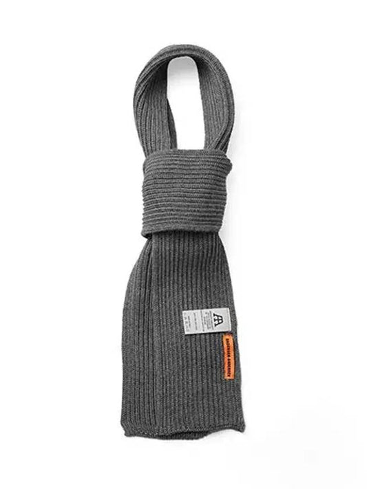 Muffler Short Scarf Gray Ribbed Muffler - ANDERSEN-ANDERSEN - BALAAN 2