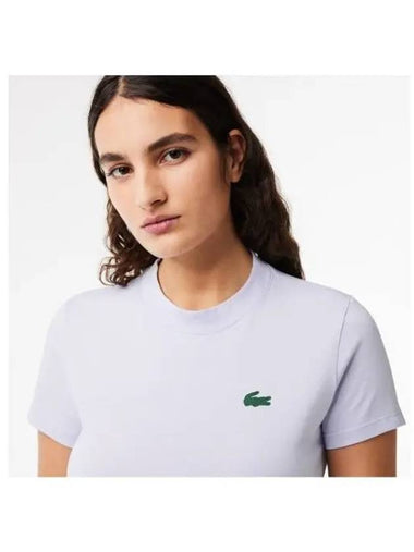 Women s training basic t shirt light lavender - LACOSTE - BALAAN 1