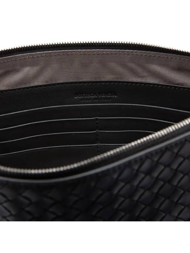 Intrecciato Document Leather Clutch Bag Black - BOTTEGA VENETA - BALAAN 5