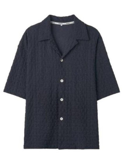 Monogram Logo Jacquard Short Sleeve Shirt Dark Navy - SUNNEI - BALAAN 2