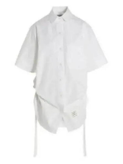 Heavy Poplin Super Size Mini Shirt Short Dress White - THOM BROWNE - BALAAN 2