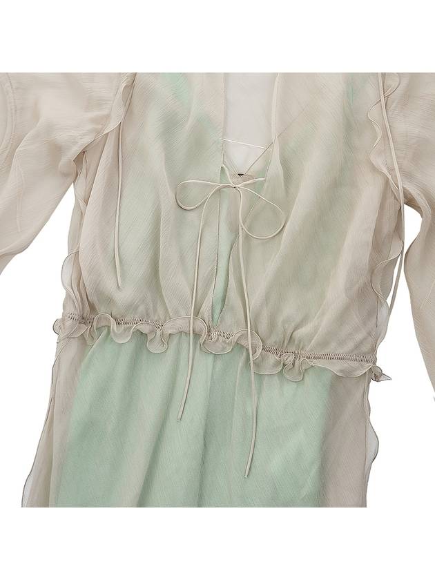 Chiffon Layered Silk Long Dress White - FENDI - BALAAN 7